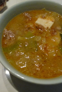 寒い日は麻婆豆腐の素で坦々スープ