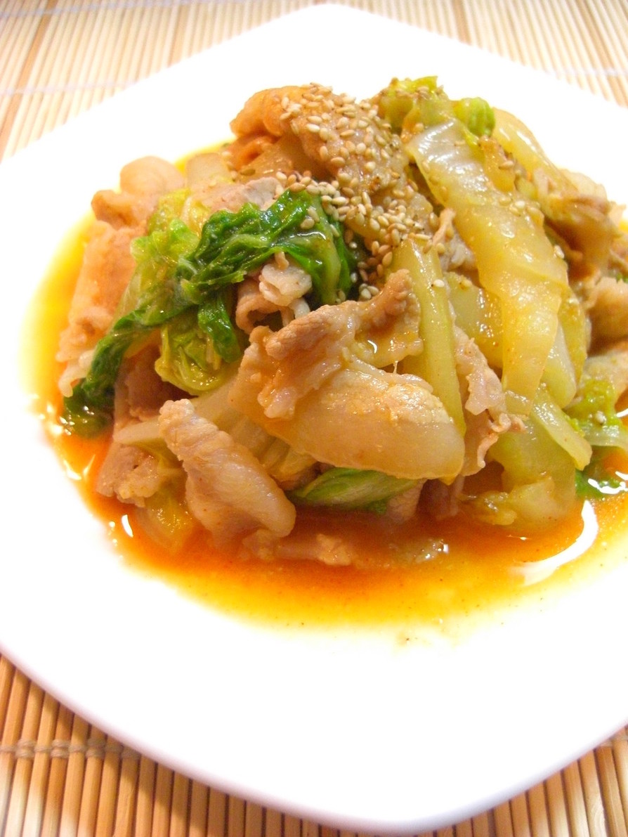 ✿豚バラ肉と白菜のコチュジャン味噌炒め✿の画像