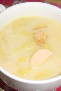 白菜と魚ソのカレー風味ミルクスープ