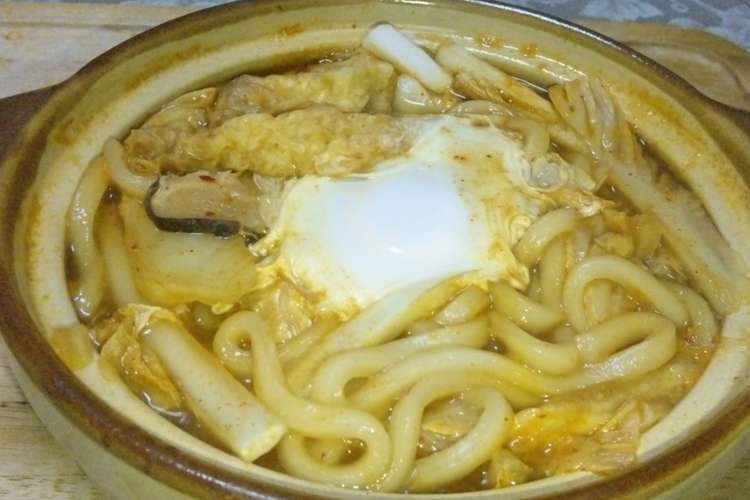 味噌煮込みキムチうどん レシピ 作り方 By De Vo クックパッド