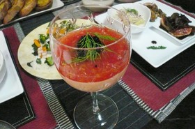 赤パプリカのムース~トマトのソースで~