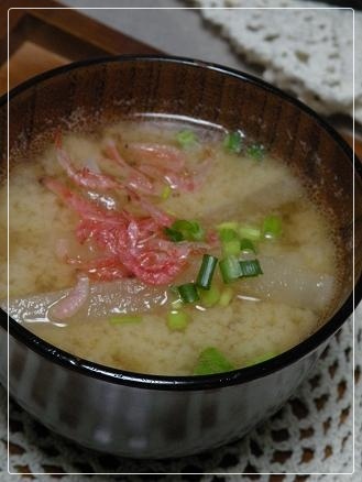 桜海老と大根のお味噌汁❤ の画像