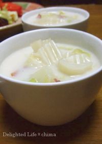 白菜とベーコンのクリームスープ
