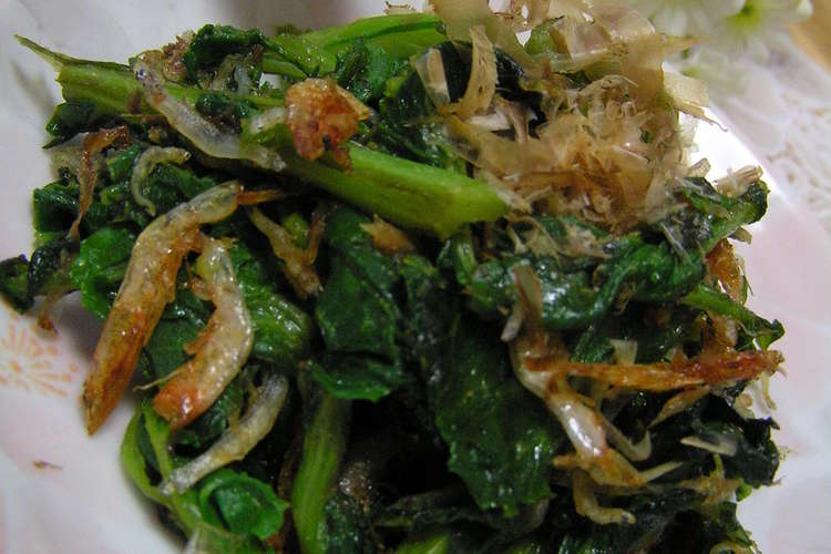 母の味 簡単 かき菜 菜の花 の炒め物 レシピ 作り方 By Masakohママ クックパッド 簡単おいしいみんなのレシピが367万品
