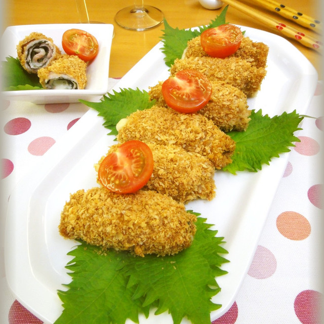 揚げない 豚肉の大葉チーズロールフライ レシピ 作り方 By Enjoykitchen クックパッド 簡単おいしいみんなのレシピが350万品