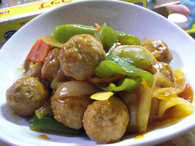 【中】市販の冷凍肉団子で甘酢あんかけ