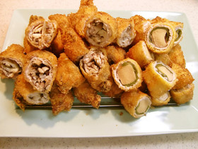 とんかつ風味♪<椎茸豚肉ロールフライ>