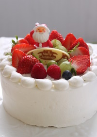 クリスマス☆ショコラ生地のショートケーキ