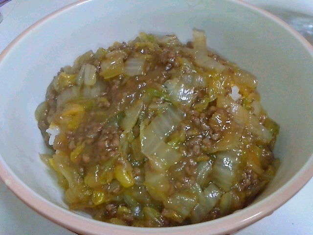 簡単 白菜と挽き肉の丼 レシピ 作り方 By アリュール クックパッド