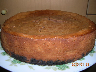 チョコレートホイップを使ったチーズケーキの写真