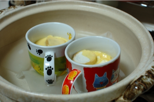 土鍋で作るふわとろ豆腐の茶わん蒸しの画像