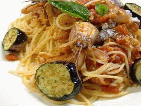 シャコのトマトソーススパゲティ