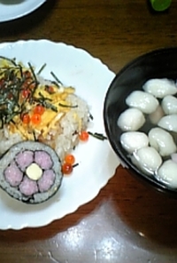 ひな祭りに☆チラシ寿司とお吸い物