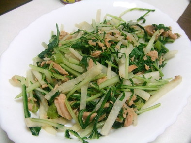 辛味大根と水菜の炒め物の写真
