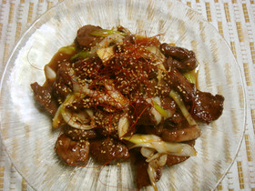 鹿肉! 甘辛一口ステーキ