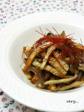 低カロ*こんにゃくと竹輪、舞茸のきんぴら