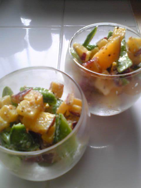 さつま芋とスナップエンドウの簡単サラダの画像