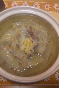 白菜と塩豚の牡丹鍋風スープ