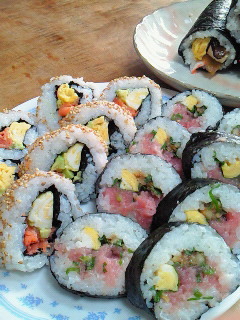 巻き寿司(レシピ:ねぎとろ、くるみ味噌)