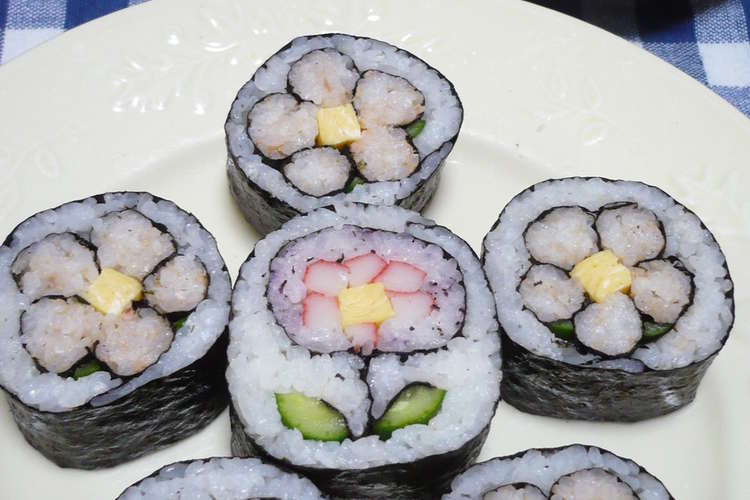 飾り巻き寿司 ２種類のお花 レシピ 作り方 By にゃんコロ クックパッド 簡単おいしいみんなのレシピが359万品