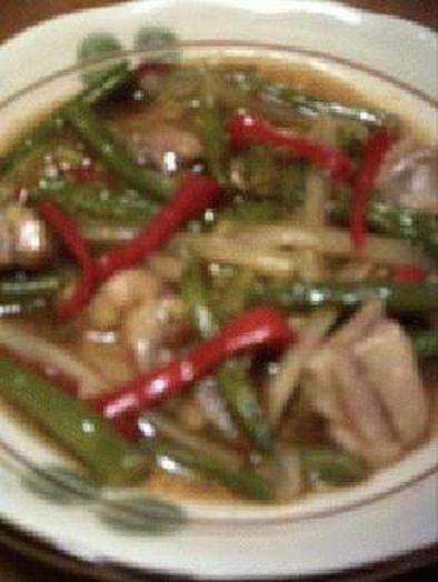 鶏肉＋インゲン豆の炒め煮・中華tasteの写真