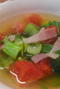 トマトと食べる野菜スープ