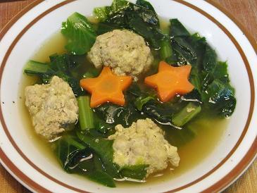 小松菜と肉団子のスープの画像