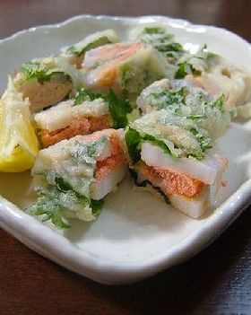 れんこんとたらこのはさみ揚げ