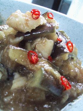 茄子と白身魚のピリ辛おろし餡。