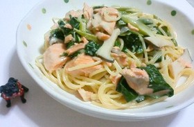 鮭のみそクリームパスタ