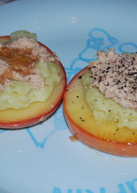 マッシュポテト＆ツナマヨの焼きリンゴ