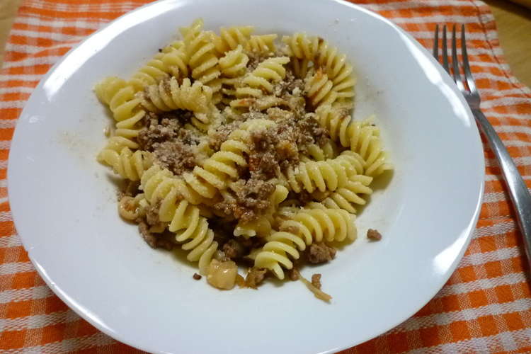 ひき肉とキノコソースのショートパスタ レシピ 作り方 By Noahmama クックパッド 簡単おいしいみんなのレシピが361万品