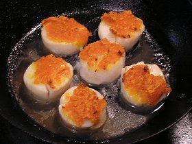 ホタテ貝柱のウニ焼き