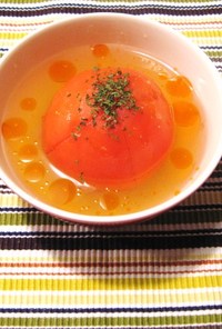 ラー油で丸々トマトのピリ辛★ミソスープ