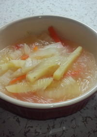 あまった野菜とはるさめの韓国風スープ