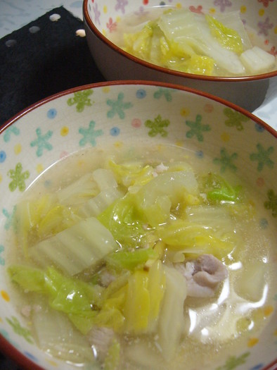 あったまる～♫白菜と豚肉のとろ～りスープの写真