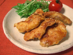 やわらかい★鶏むね肉のピカタ★蜂蜜生姜味