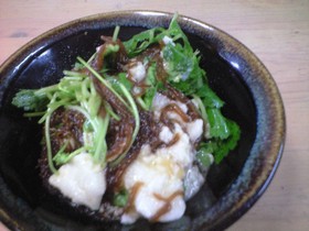 お酒にグー!もずくとみつばと長芋の和え物