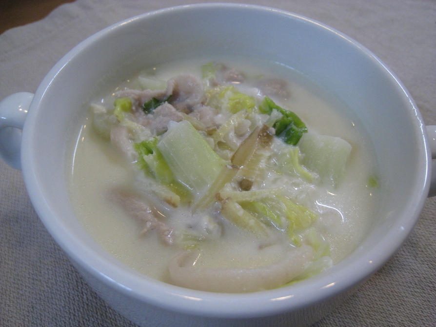 塩麹さんで白菜豆乳スープの画像