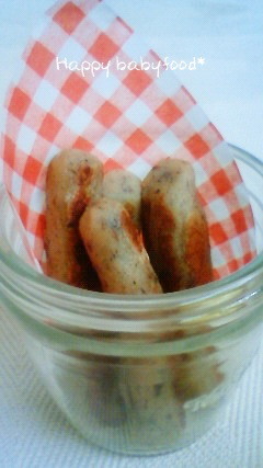 離乳食手づかみ☆ひじきのスティックおやき