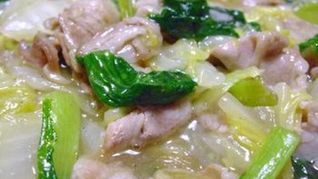 白菜とチンゲン菜の豚バラ塩あんかけ レシピ 作り方 By Chima クックパッド