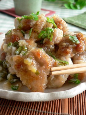 お酢が大活躍♪チキンのねぎ塩南蛮♬