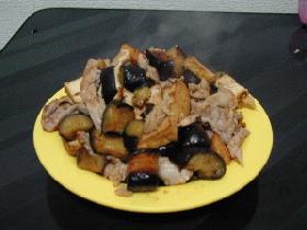 ナスと厚揚げと豚肉の炒め物