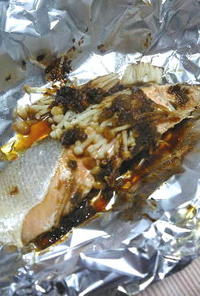 ネギ味噌　鮭のホイル焼き