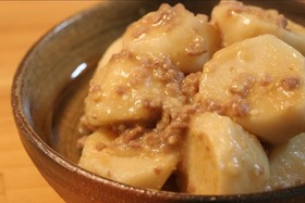 里芋の煮っ転がし~味噌そぼろ風~