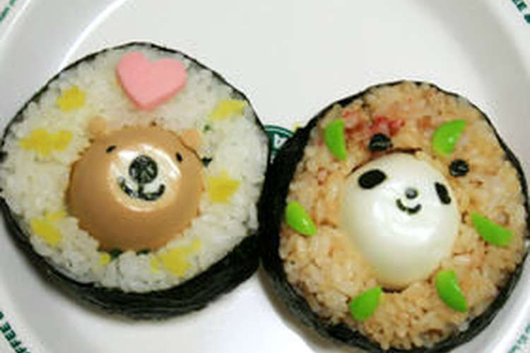 キャラ弁 ゆで卵でクマパンダおにぎり レシピ 作り方 By Dsckoguma クックパッド 簡単おいしいみんなのレシピが350万品