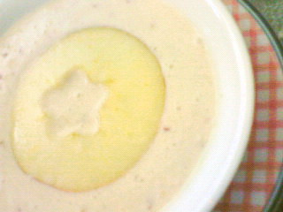 食欲不振時の朝ご飯林檎のデザートスープ風の画像