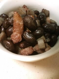 塩豚と黒豆とごぼうの炊合わせの画像