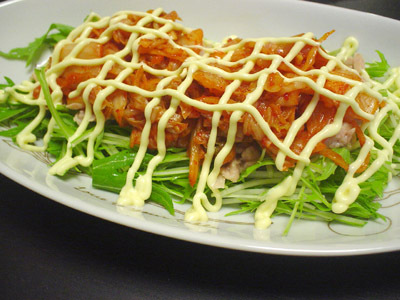 焼肉、中華に添えて☆水菜とキムチのサラダの画像