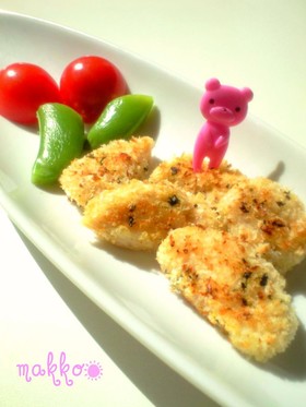 お弁当に✿ささみのパン粉焼き✿バジル風味